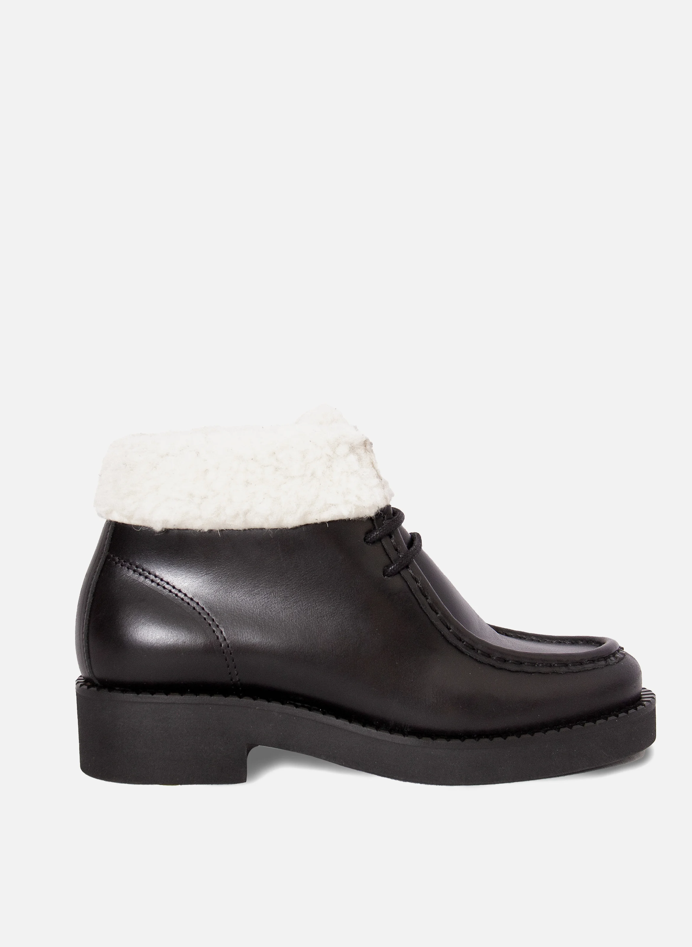 Bottines fourrées basses cuir | Noir