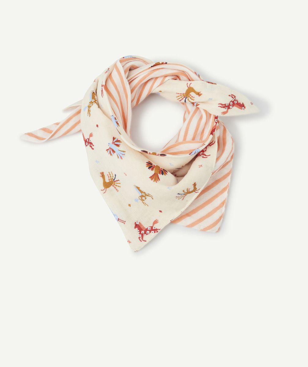lot de 2 bandanas bébé fille 100% coton avec imprimés colorés