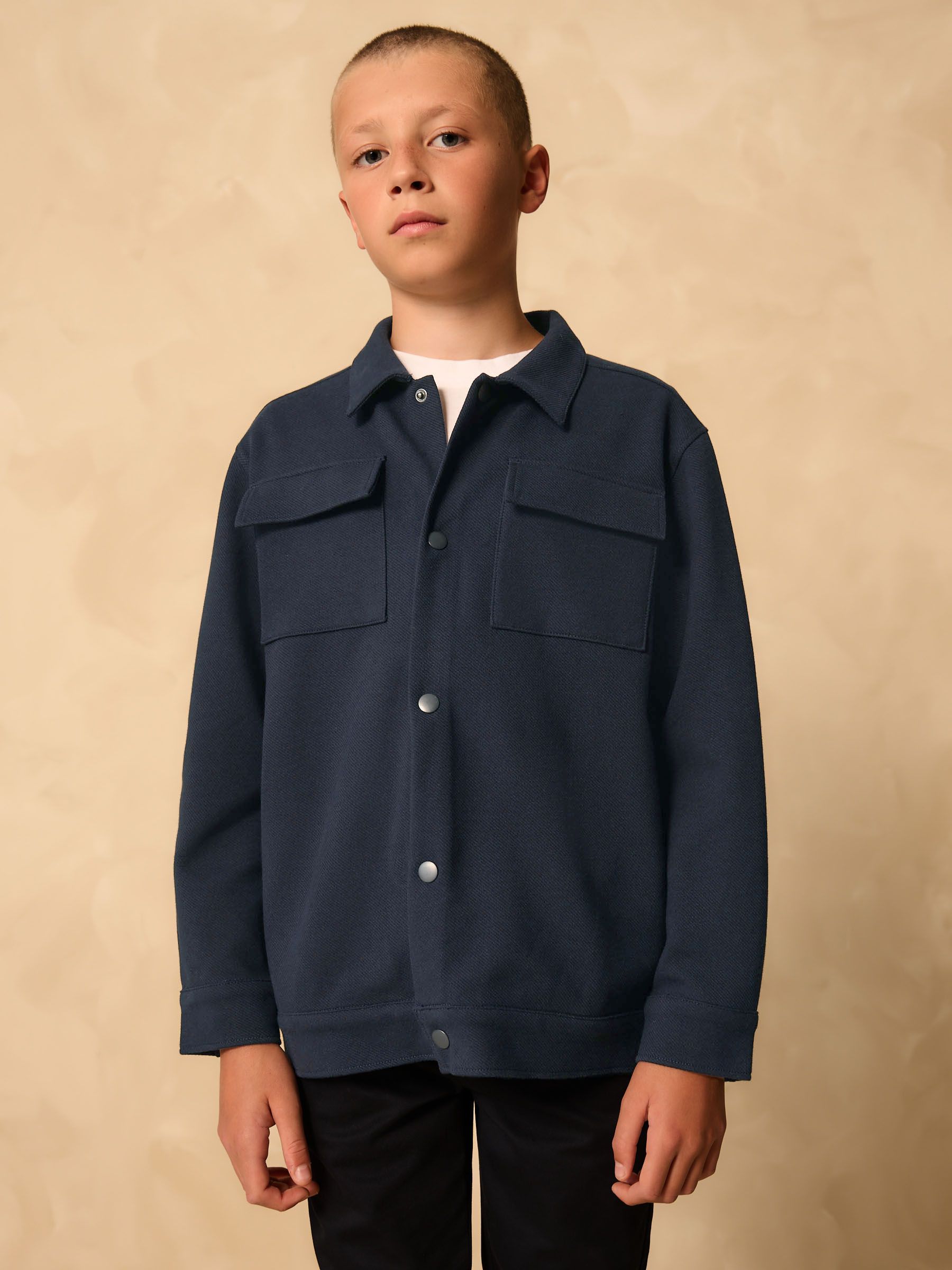 Marineblauw - Modieus overshirt (3 - 16 jr)