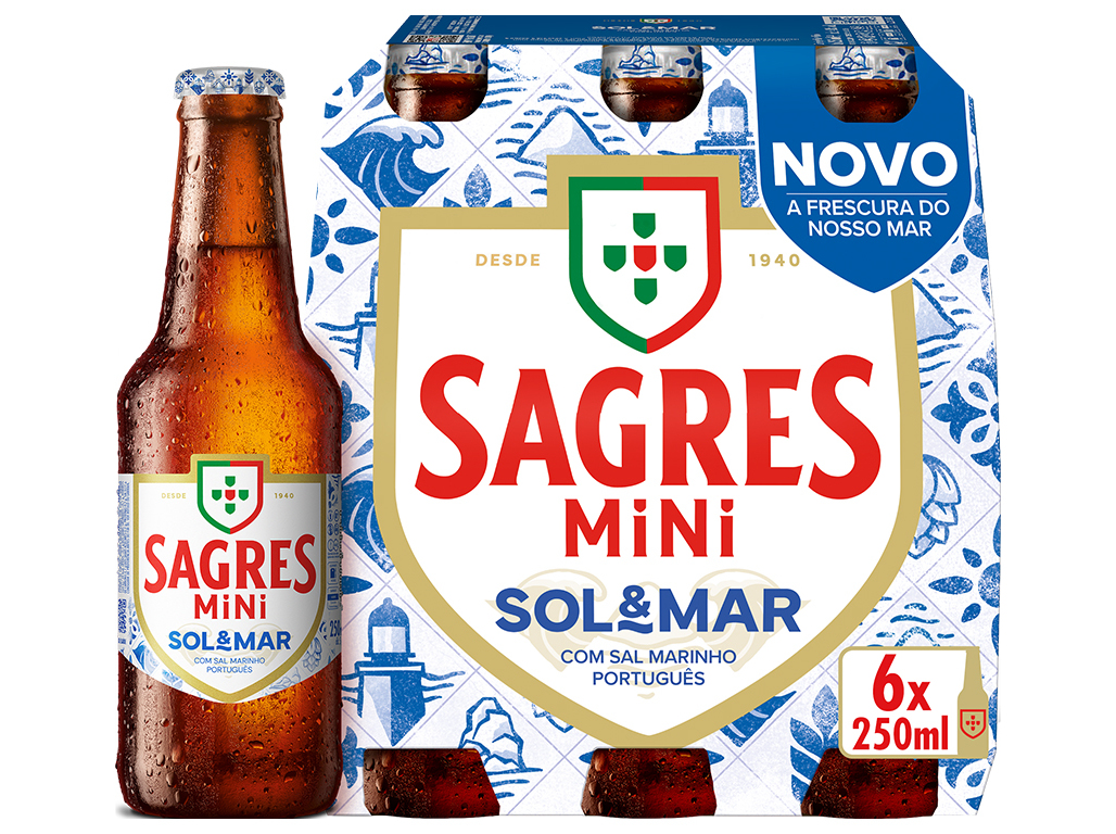 CERVEJA SAGRES SOL&MAR BRANCA 6X0.25L