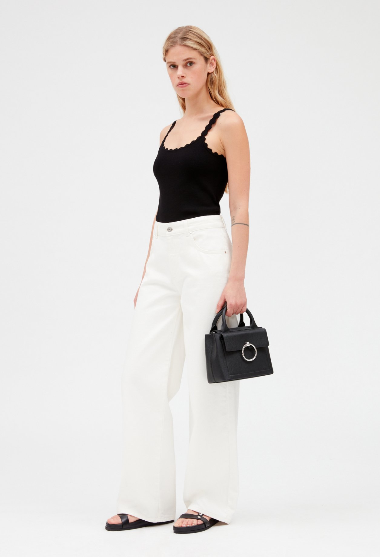 Debardeur court maille noir