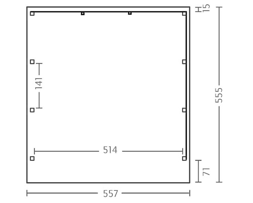 SKAN HOLZ Friesland dubbele carport inclusief zij- en achterwand, 557x555 cm, dompelgeïmpregneerd