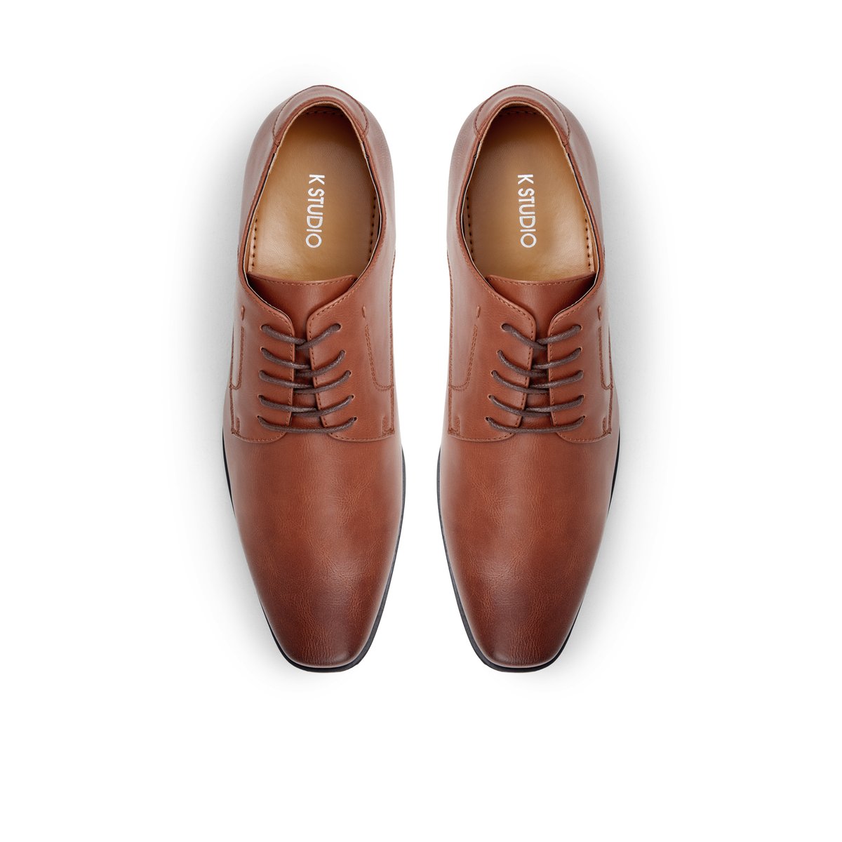 K STUDIO-Dwybwyn-Chaussures habillées derby - Talon plat - Cognac
