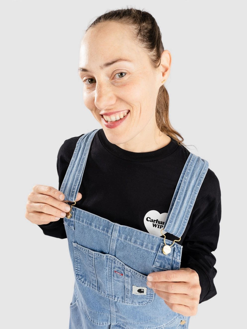 Carhartt WIP Bib Overall Straight Denim Dungarees blue light true washed