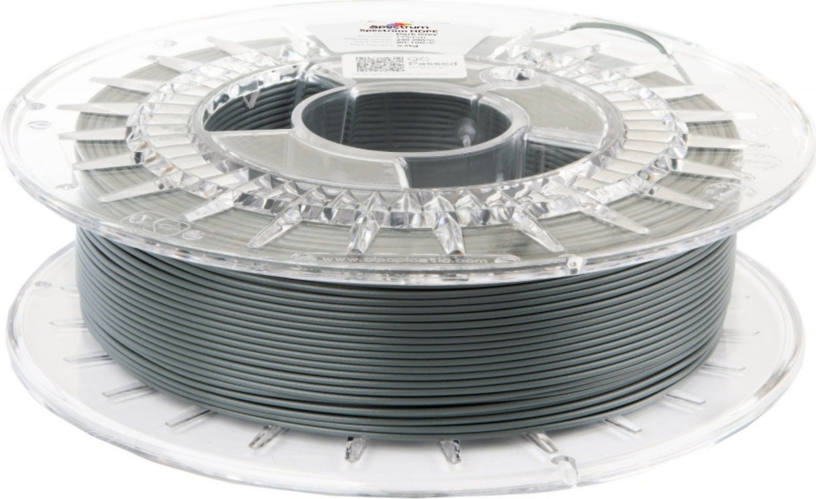 Spectrum  HDPE Dark Grey, 1,75 mm / 500 g    High-Density Performance mit echter Low-Warp-Technologie in Dark Grey