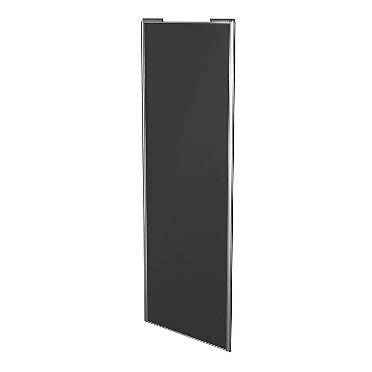 Porte de placard coulissante anthracite profil gris GoodHome Arius H. 248,5 x L. 92.2 cm + amortisseurs