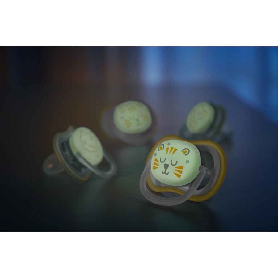 Philips Avent Schnuller ultra air SCF37601, 18m+ Neutral Nighttime, 4 Stück