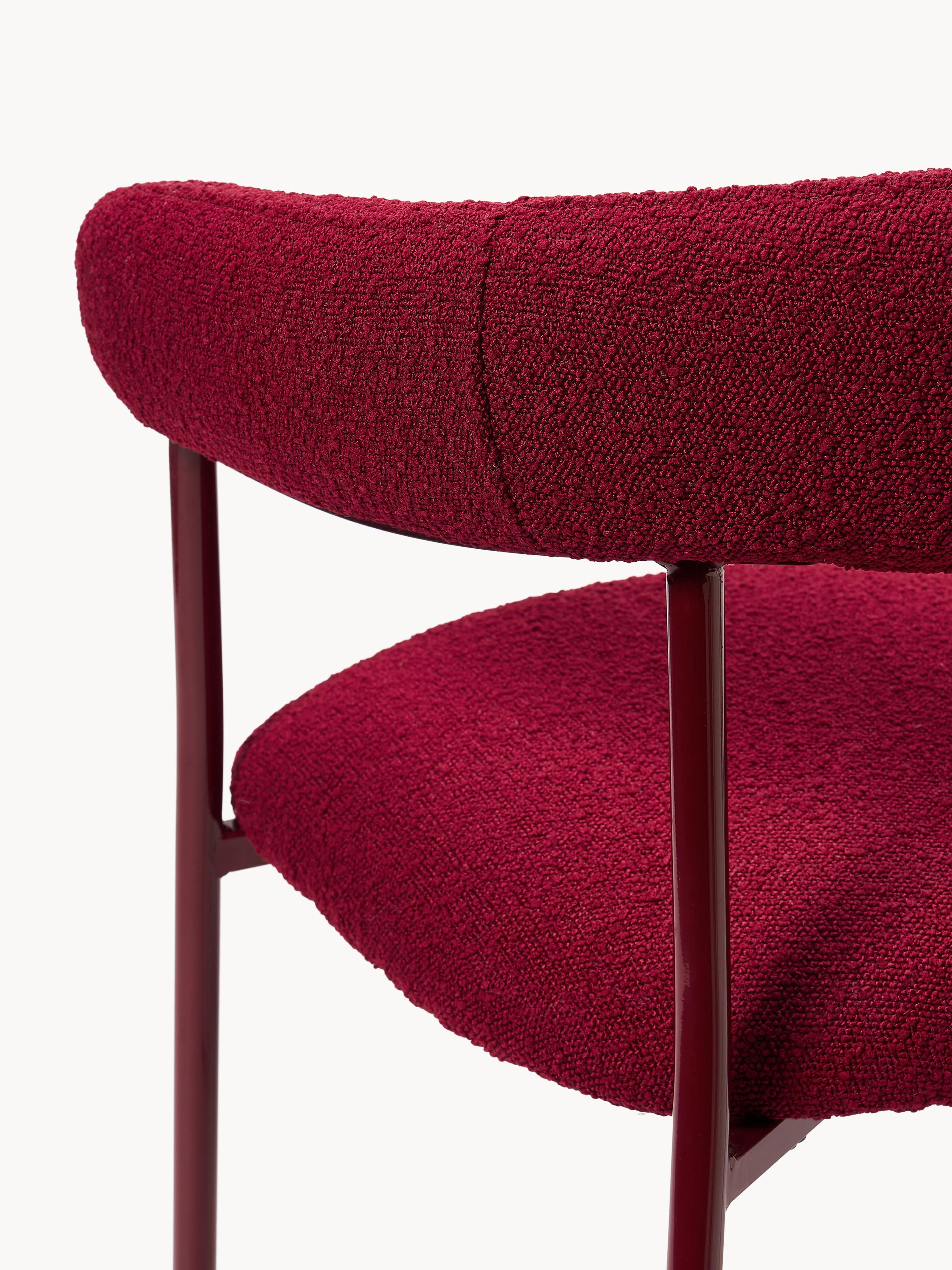Bouclé gestoffeerde stoelen Thiago, 2 stuks