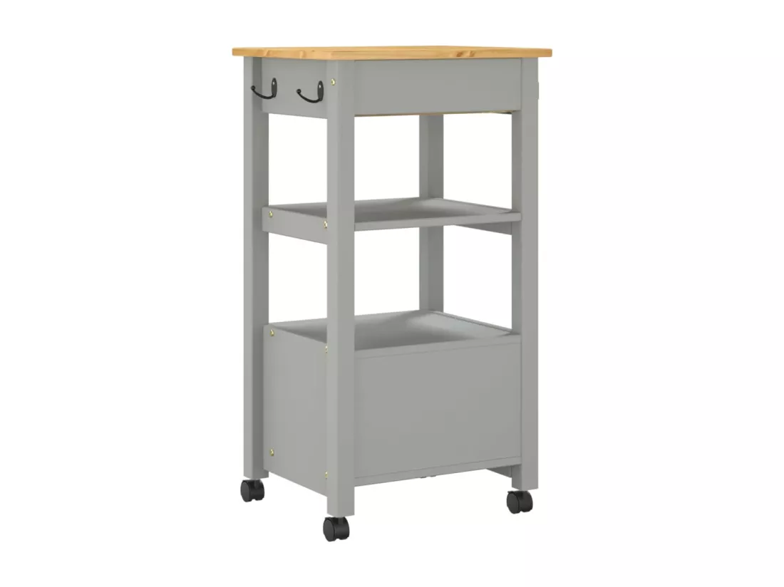 Chariot de cuisine MONZA 48x40x90 cm bois massif de pin
