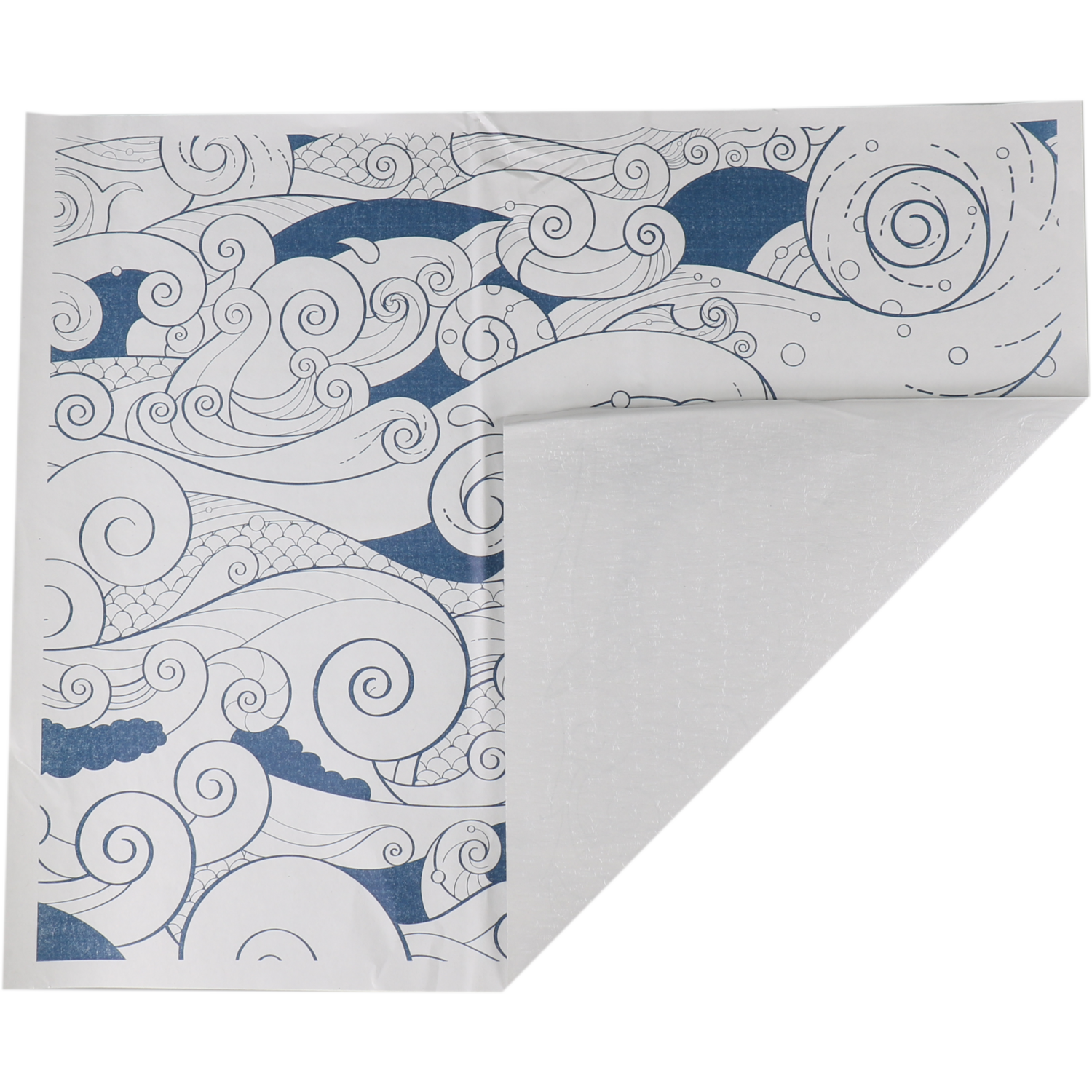 Vel, edelpackvel, papier + PE, 33x40cm, Waves, wit/blauw