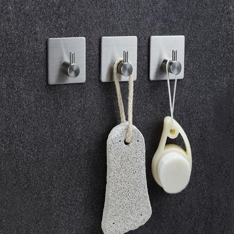 XIVADA Handdoekhaken - Zelfklevend - Vierkant - Rvs - Zilver â 3 stuks