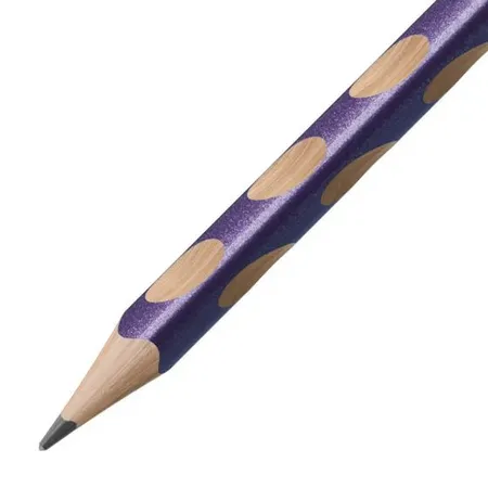 Schmaler Dreikant-Bleistift für Rechtshänder - STABILO EASYgraph S Metallic Edition in metallic Violett - Einzelstift - Härtegrad HB
