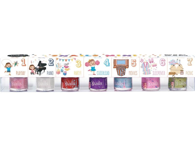Snails Geschenkset Nagellack Mini 7 x 7 ml Wasserbasierender und abwaschbarer Kinder-Nagellack