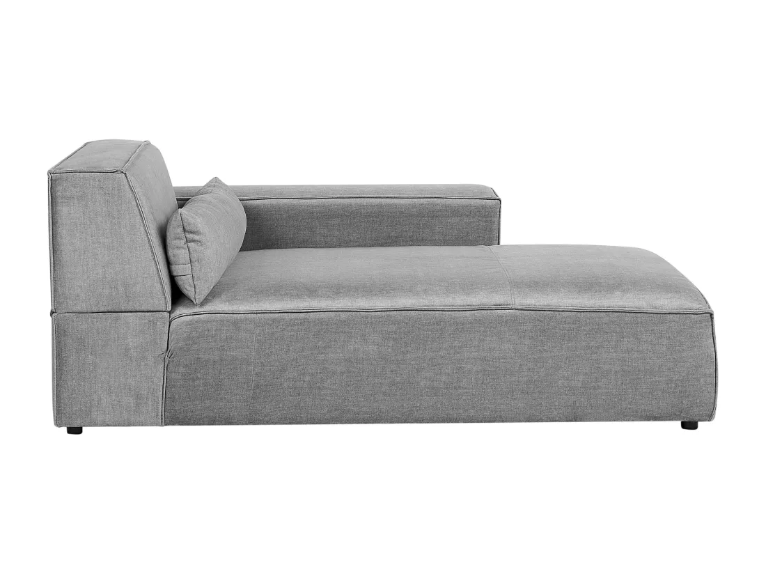 Chaise longue côté droite en tissu gris HELLNAR