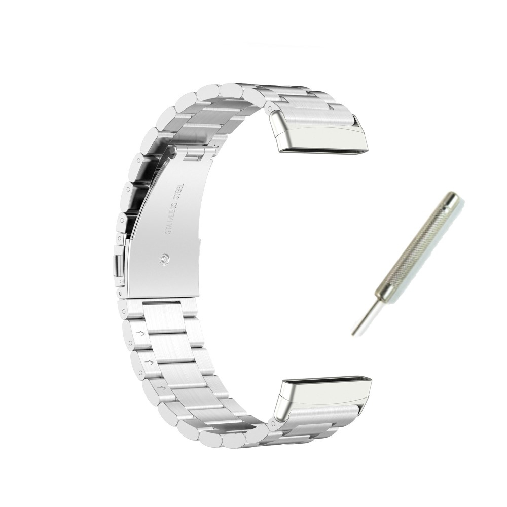 Fitbit Versa 4 / Sense 2 Edelstahl Armband mit Faltschliesse - Silber