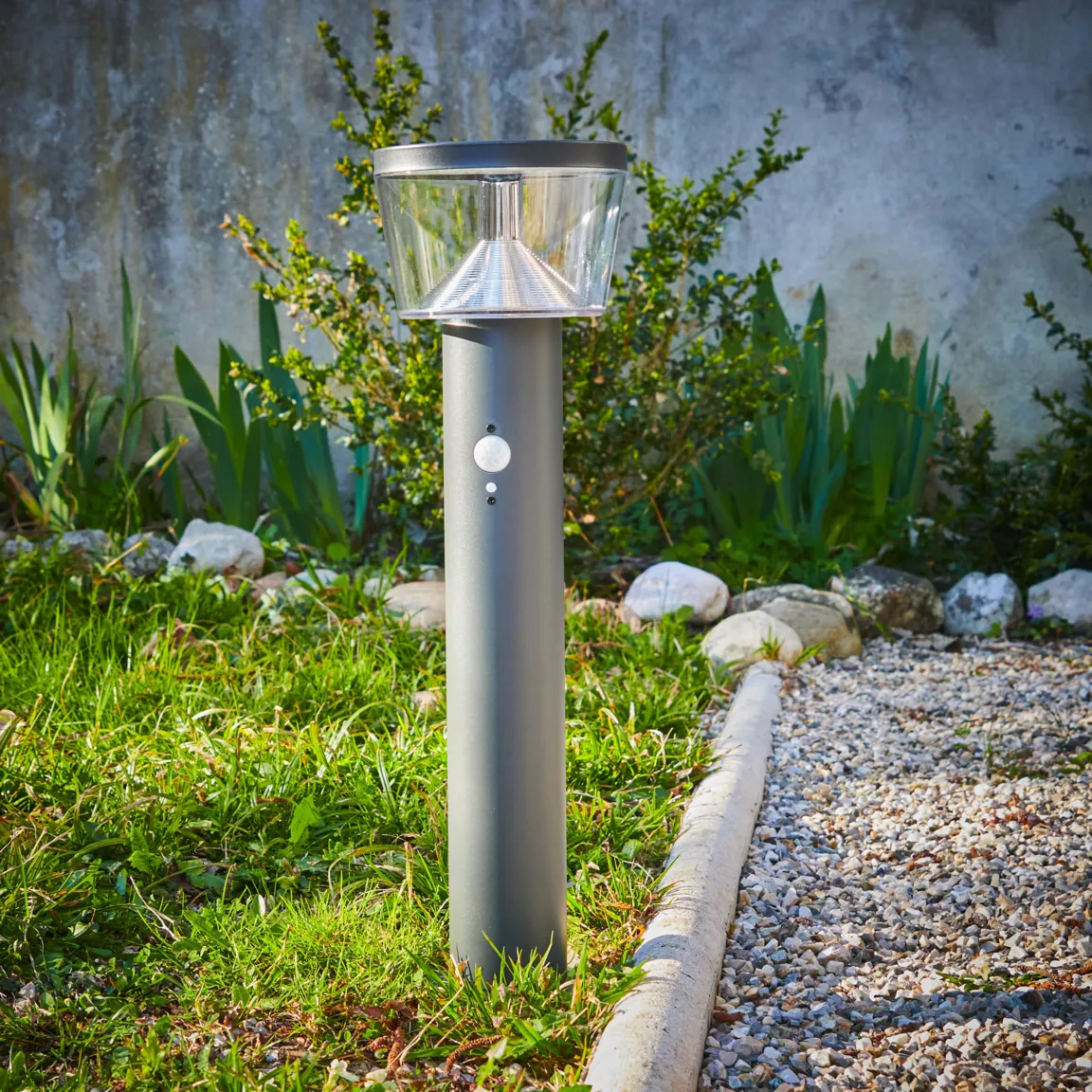 Borne de jardin solaire 600 lumens (H54 cm) Orion lux Gris anthracite