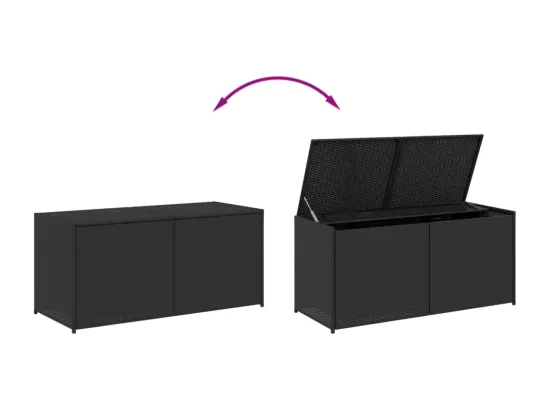 Prolenta Premium - Boîte de rangement de jardin noir 283L résine tressée