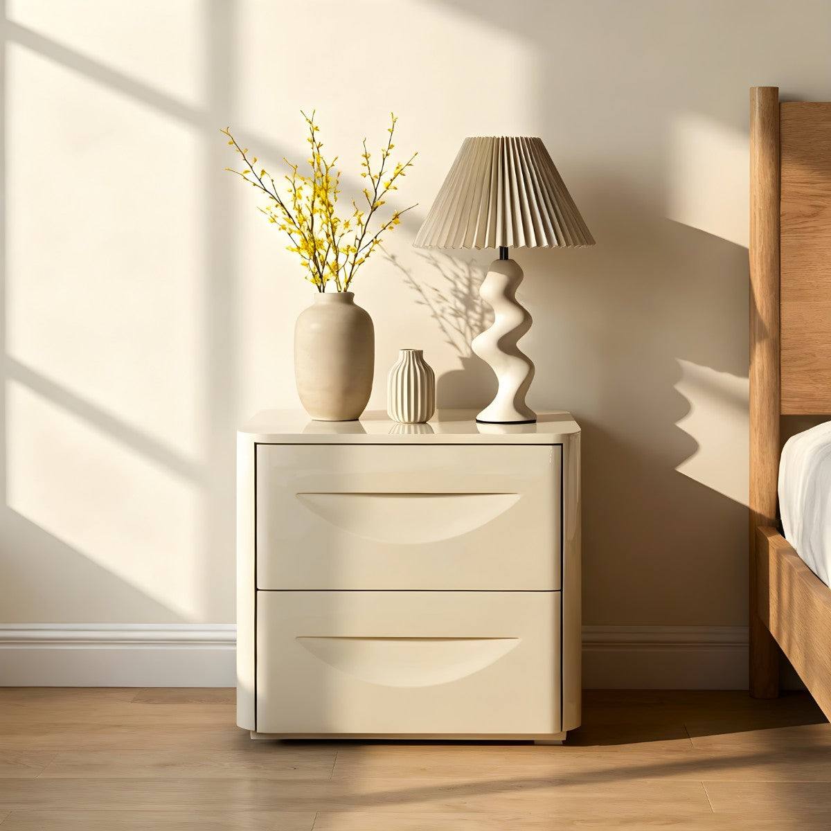 DÃJA Living - Nachtkastje Glossy CrÃ¨me - 58x41x51cm - Setra
