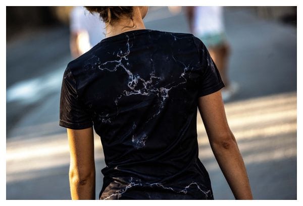 T-Shirt De Sport Manches Courtes Rogelli Marble - Femme - Noir