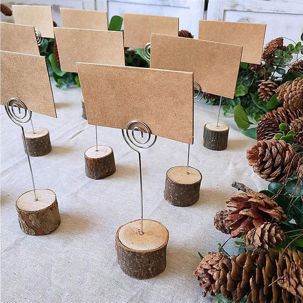 (10er Set) 9x5cm Kraftpapier Tischkarten Blanco DIY Namens Karten - Braun