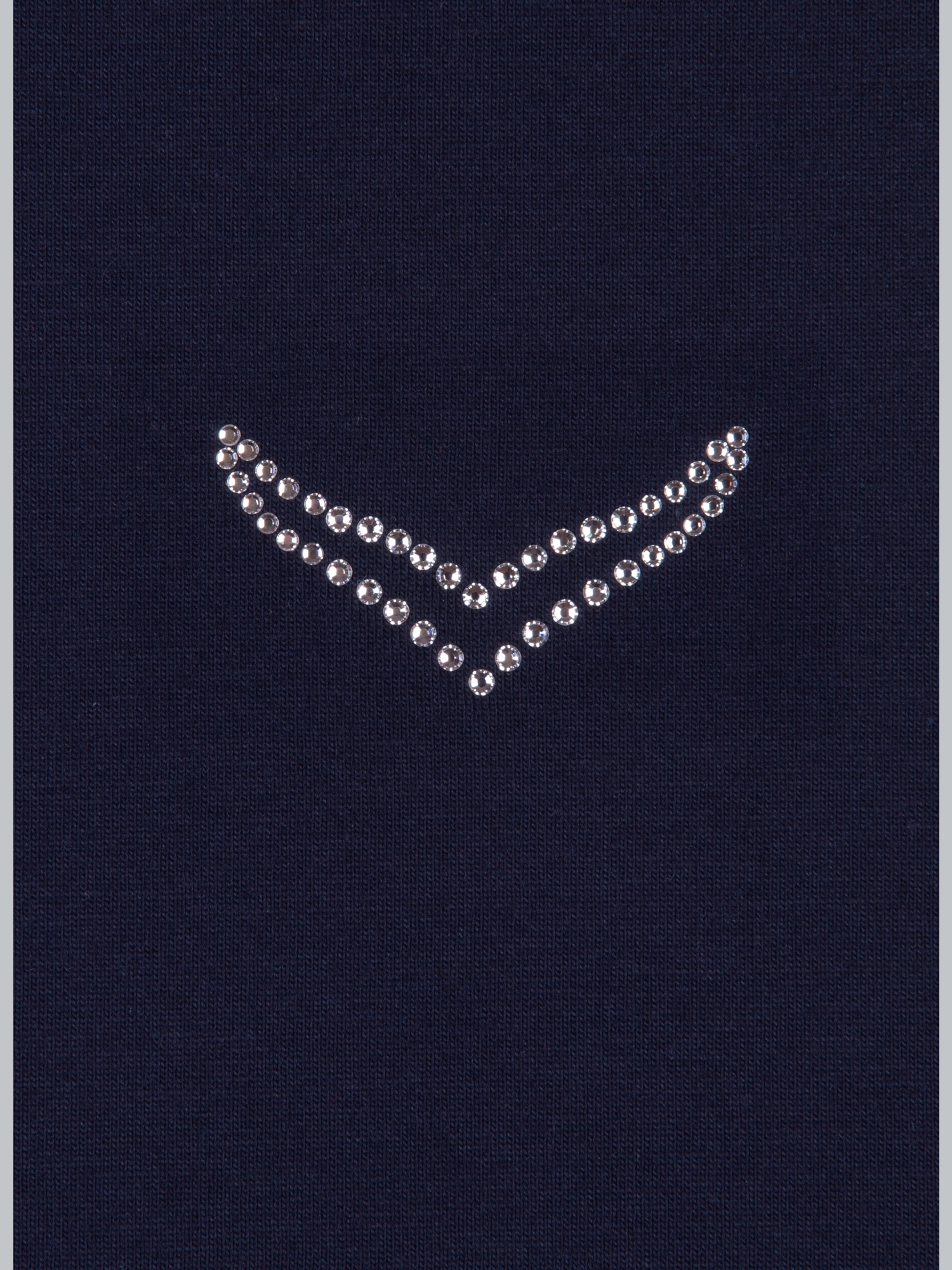 Poloshirt aus Baumwolle mit Kristallsteinen Navy