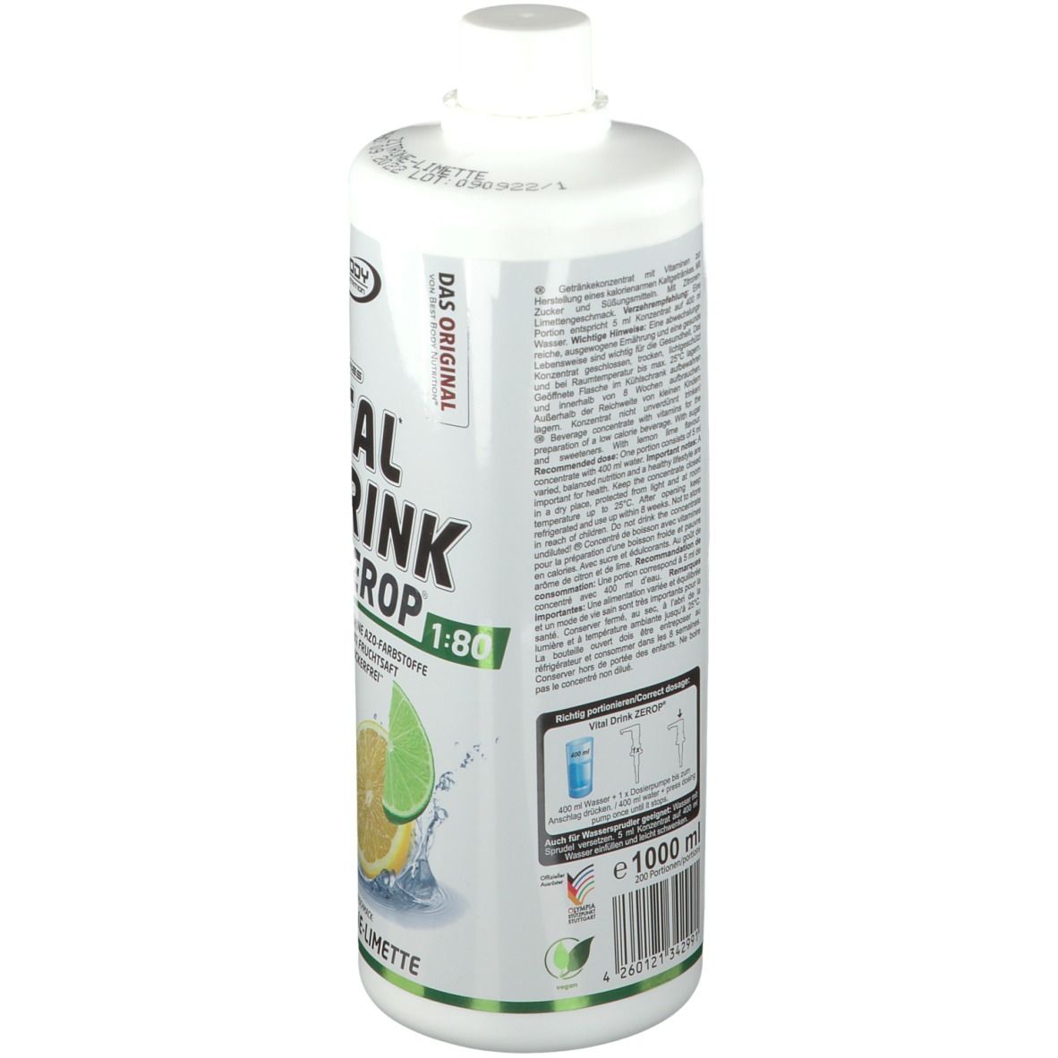 Best Body Nutrition Low Carb Vital Drink, Zitrone-Limette