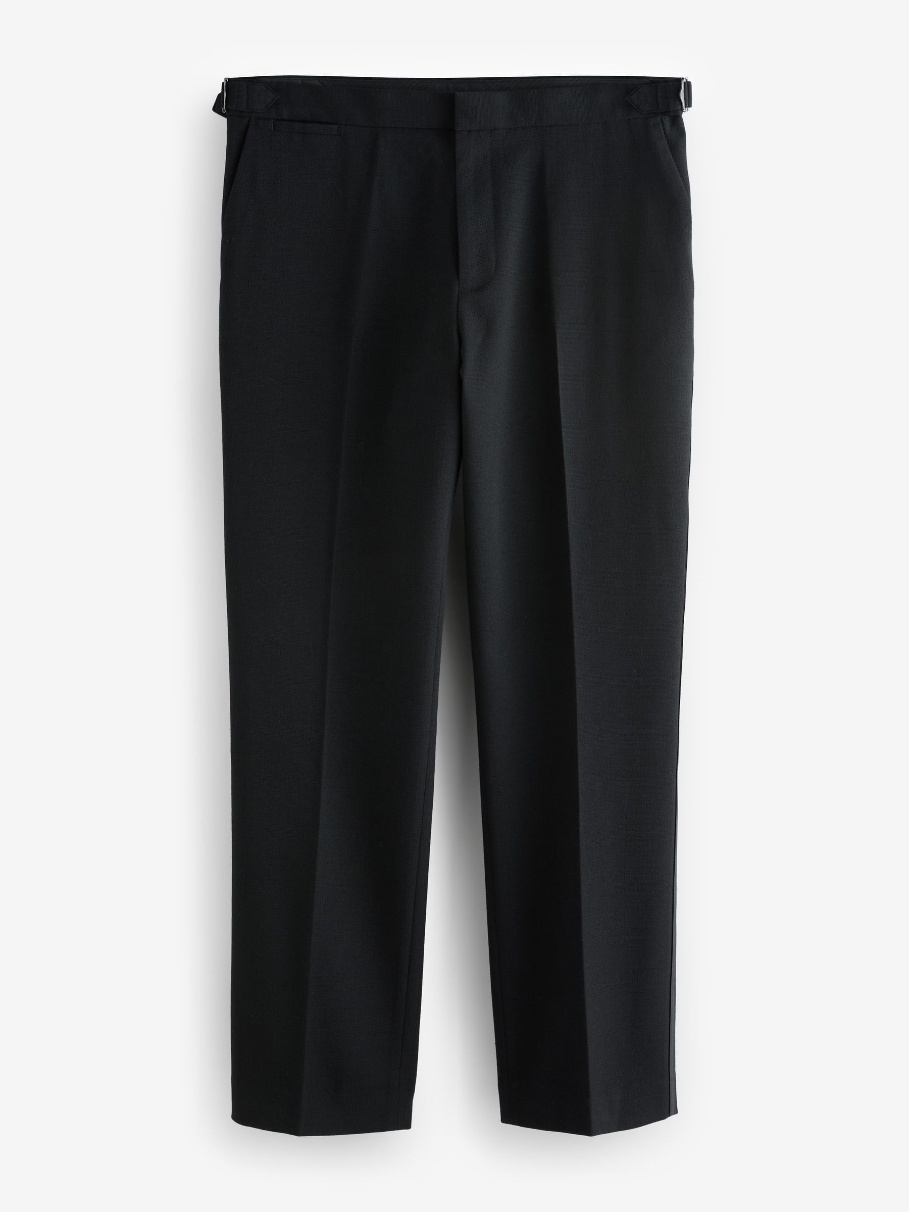Zwart - Normale Pasvorm - Adjustable Tuxedo Trousers With Wool