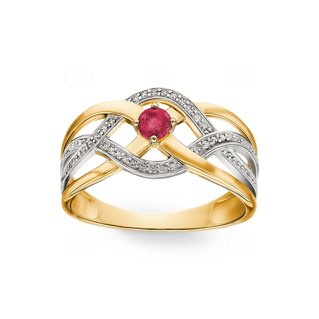 Damenring 750/18 K Gelbgold mit Rubin