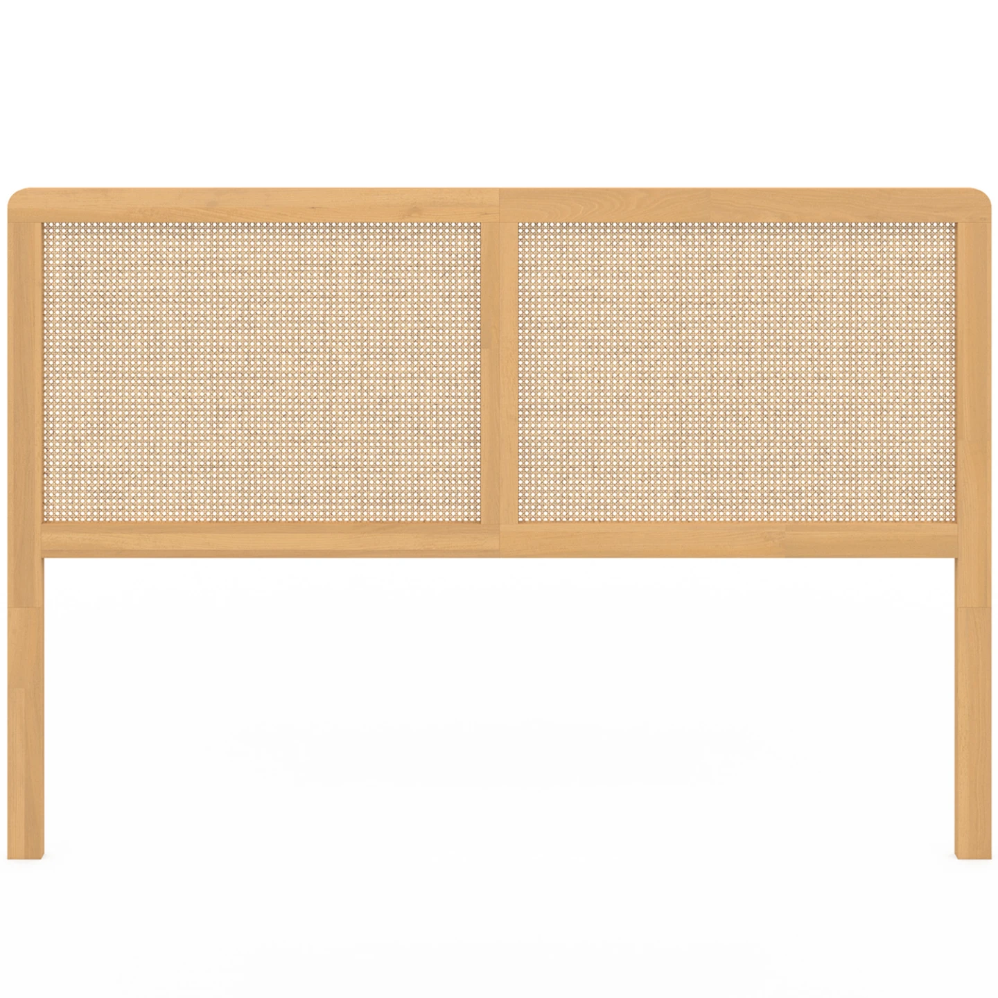 Tête de lit sur pied EDHEN 160 cm cannage et bois