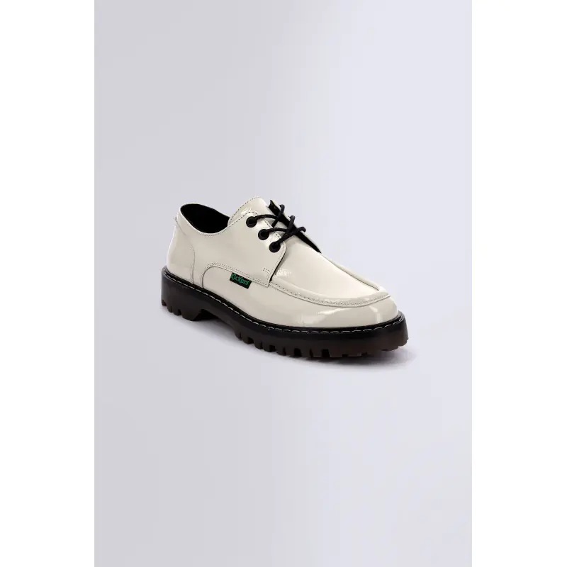 KICK DECKLOW BLANC CASSE VERNIS DERBIES Cuir Femme