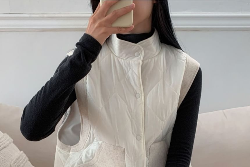 Chubby Girl - Gewatteerd vest met knoopjes