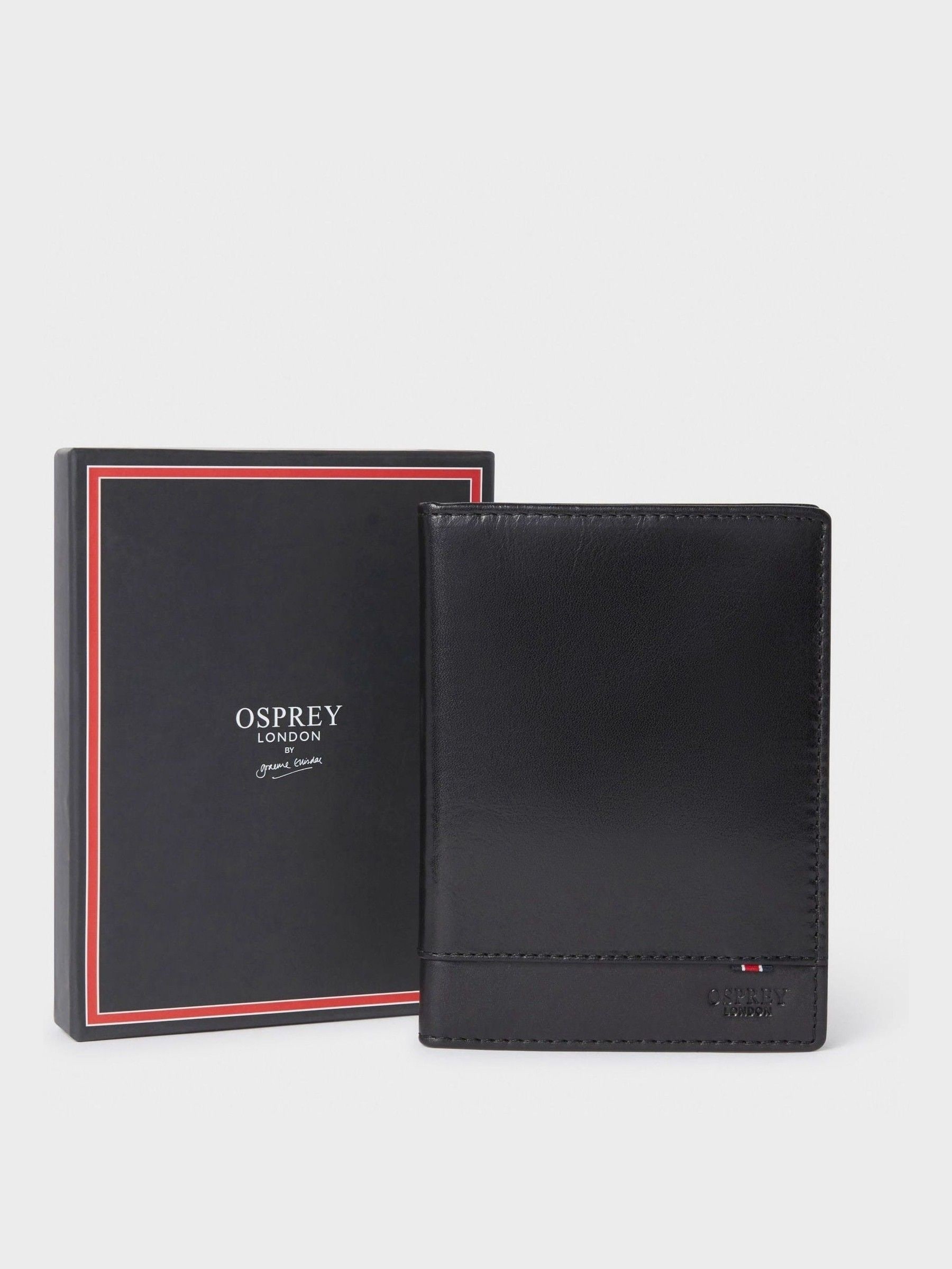 Zwart - Osprey London The London Leather Passport Cover