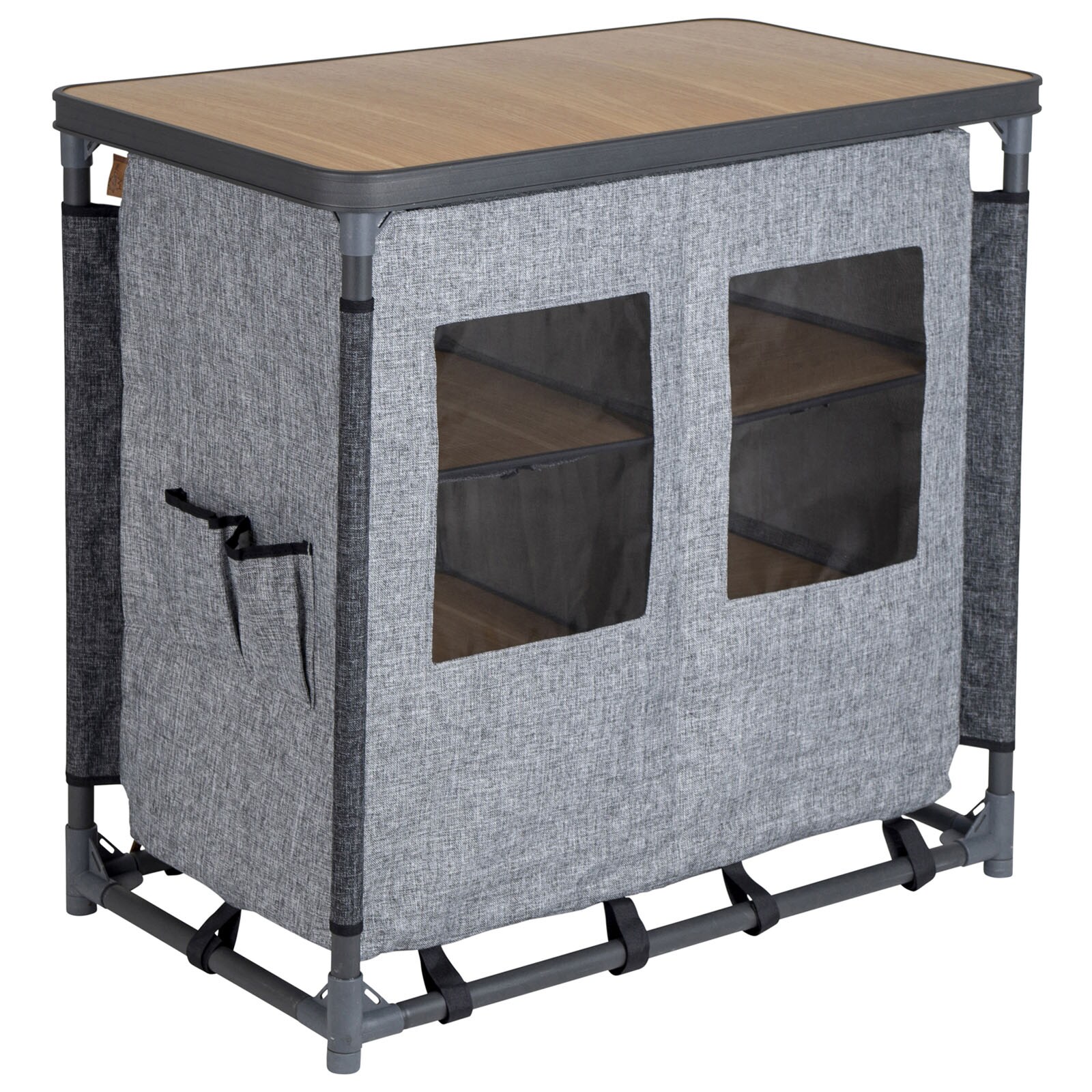 BO-CAMP Camping Küche XL Falt Schrank Stoff Kommode Wohnwagen Tisch Groß Faltbar
