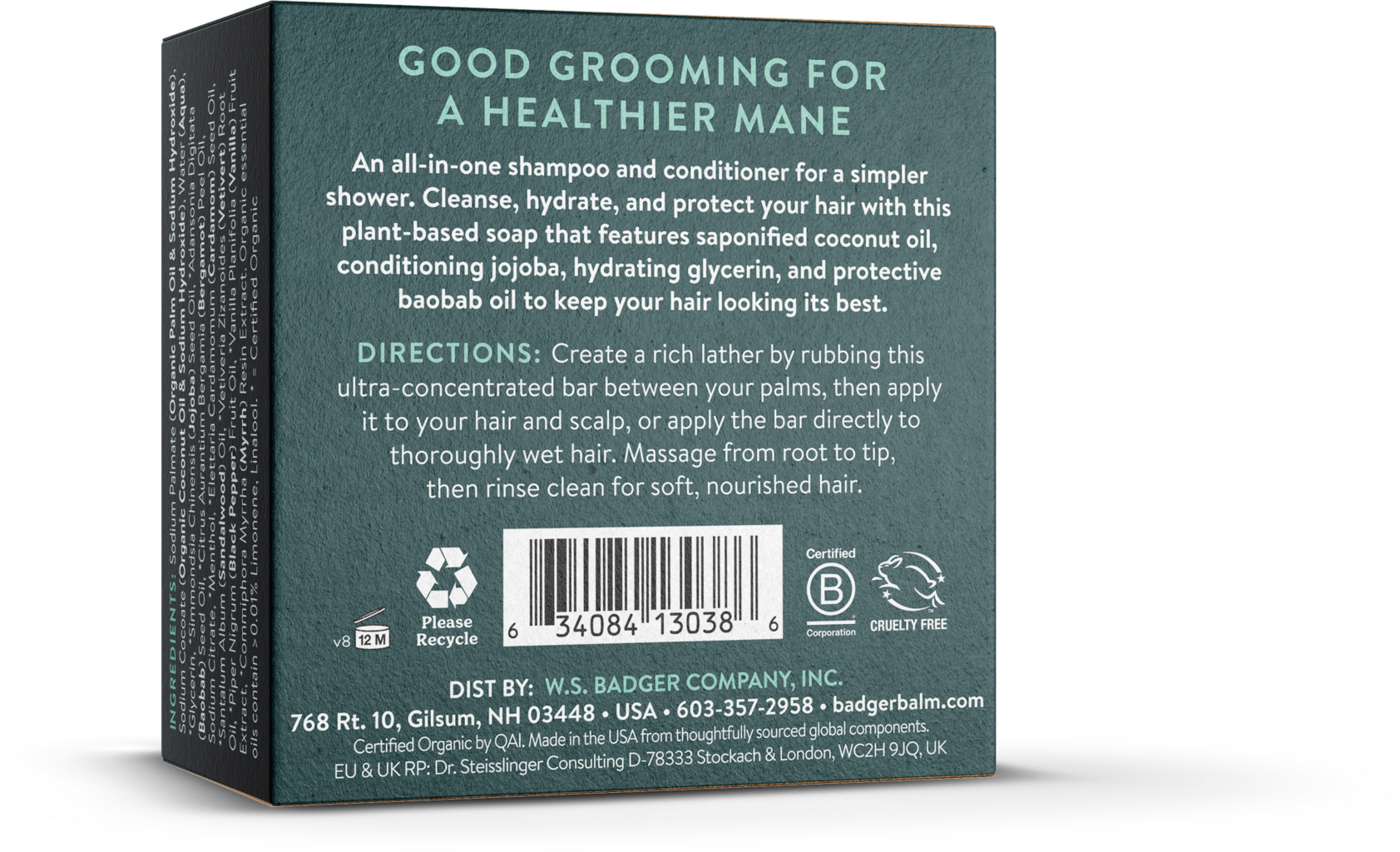 Badger Balm  Shampoo Bar, 85 g