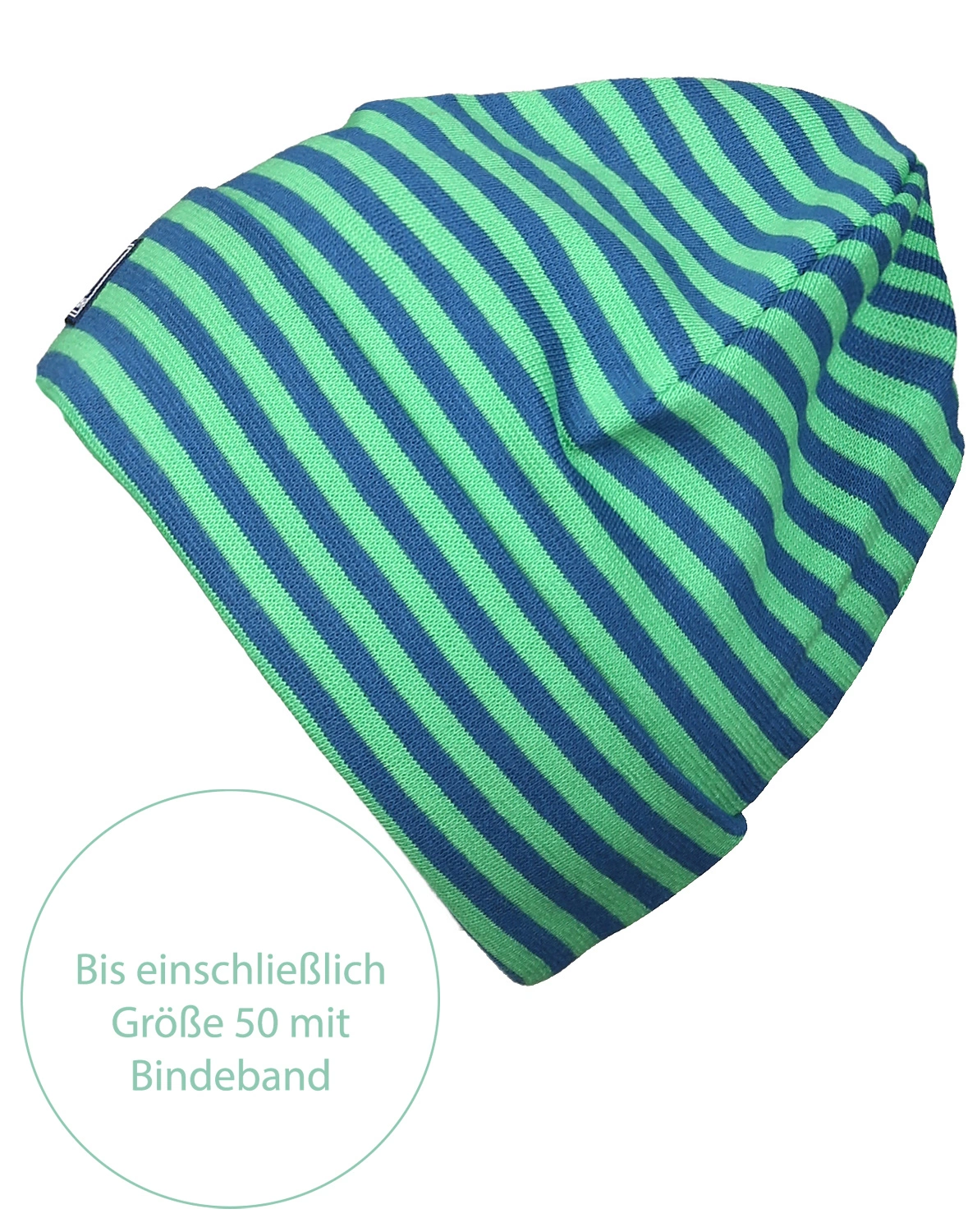 Strickmütze SCHLUPPER geringelt in atlantic grün