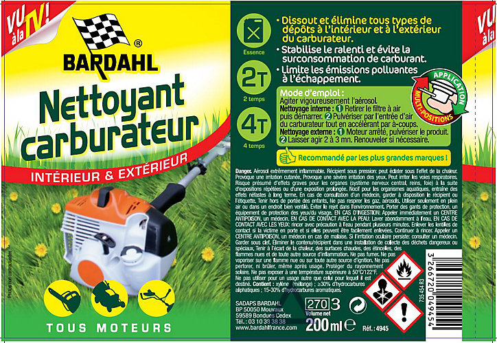 Nettoyant carburateur Bardhal