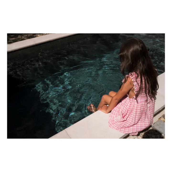 Lali Robe Clover à Carreaux Brodée | Rose