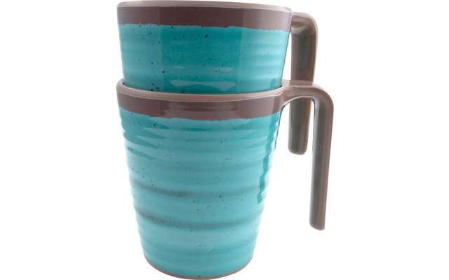 Bo-Camp Melamin Henkelbecher 400 ml Set 4 Stück