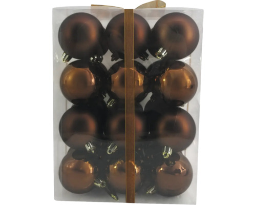 Lafiora kerstboomballen, verpakking van 36, Ø 6 cm, bruin