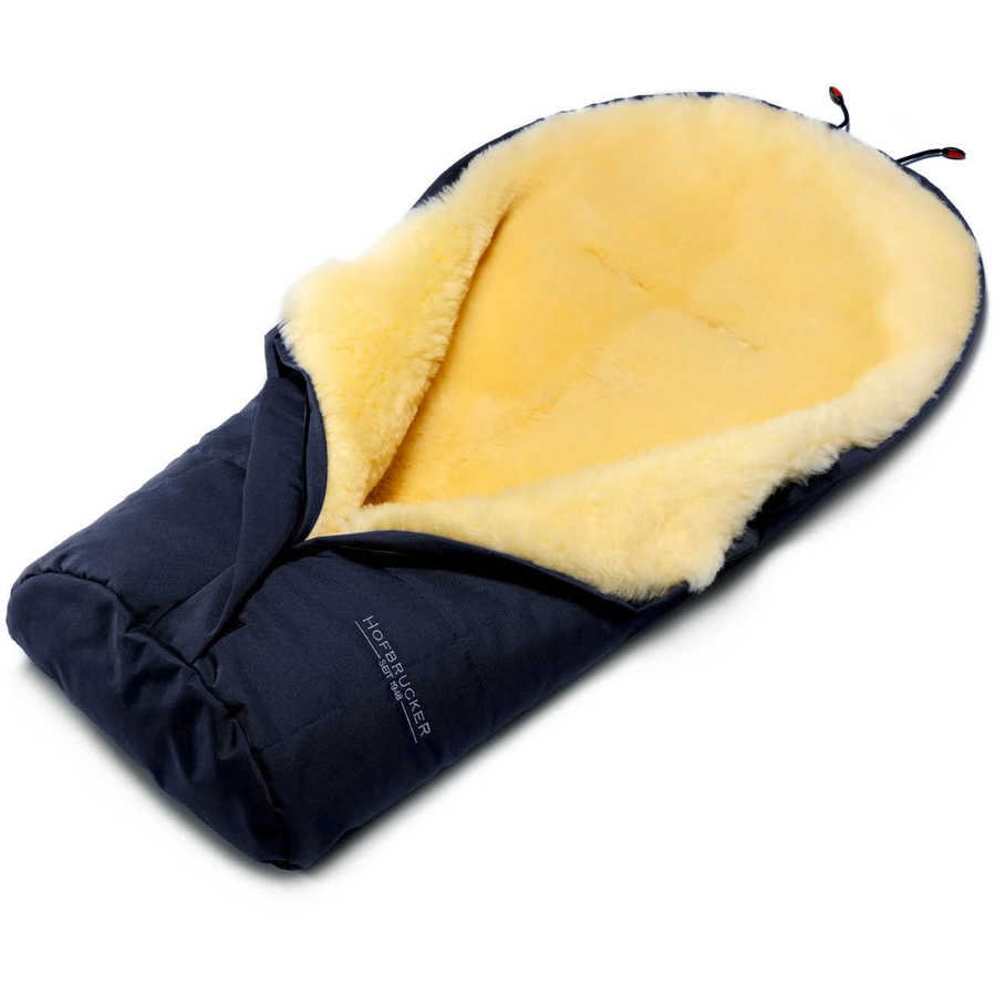 Hofbrucker Kinderwagen Lammfell Fußsack für Babywanne Eskimo Hergestellt in Deutschland Navy blue