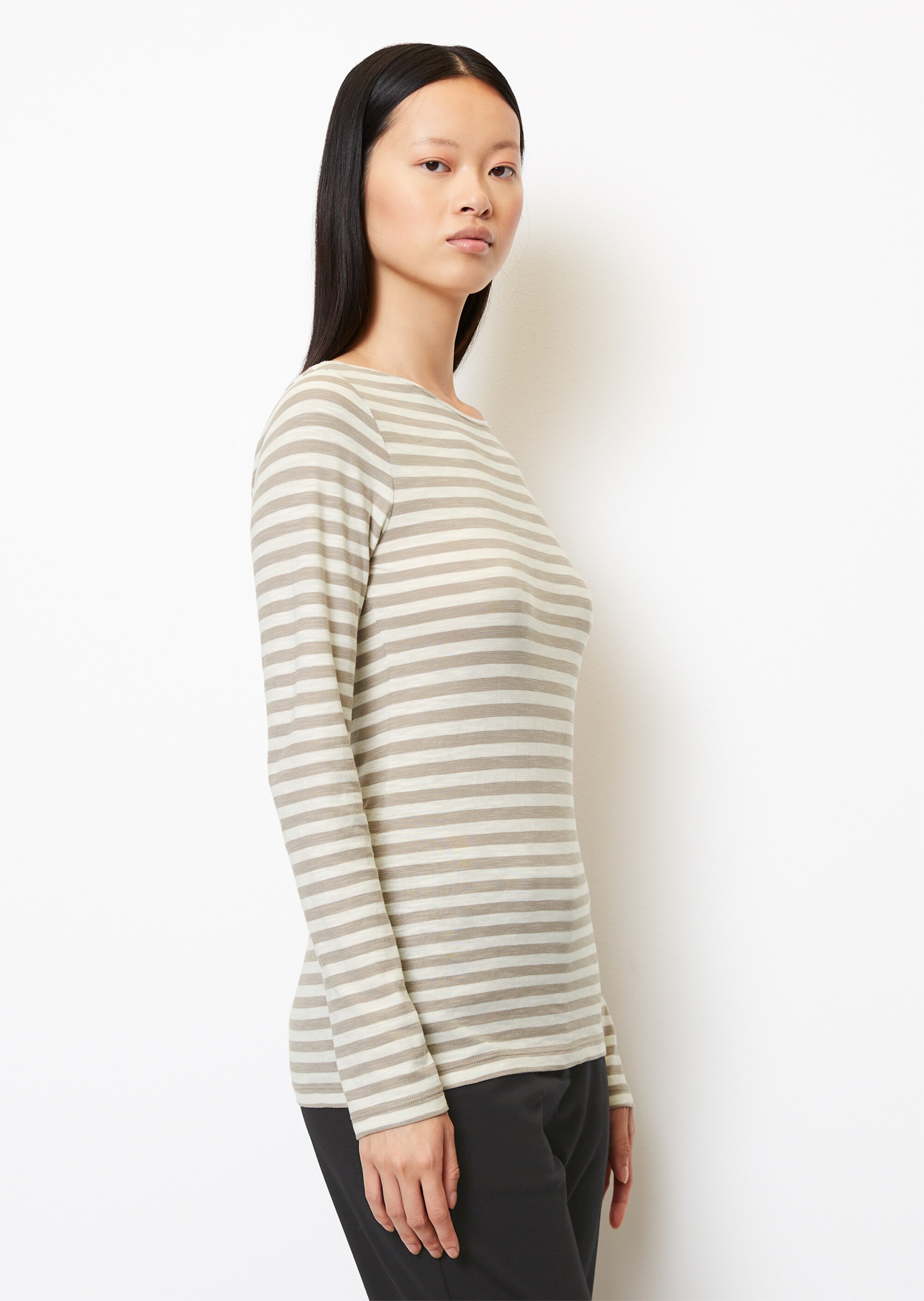 Ringel-Longsleeve regularaus Slubjersey