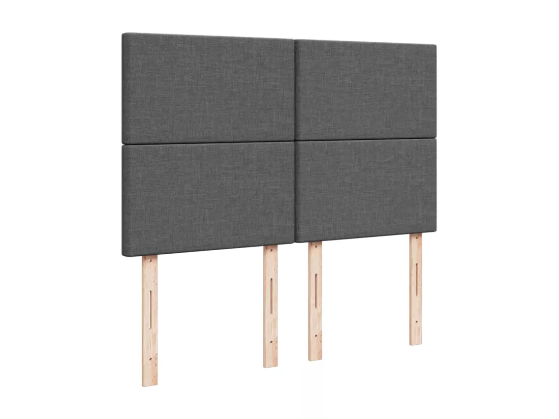 Sommier à lattes de lit avec matelas Gris foncé 160x200cm Tissu