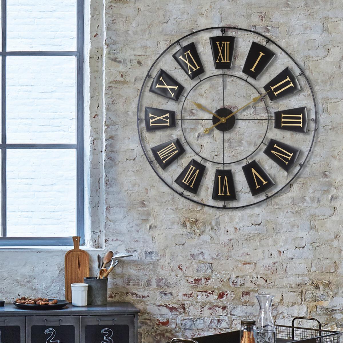 PENDULE METAL NOIR D.76CM