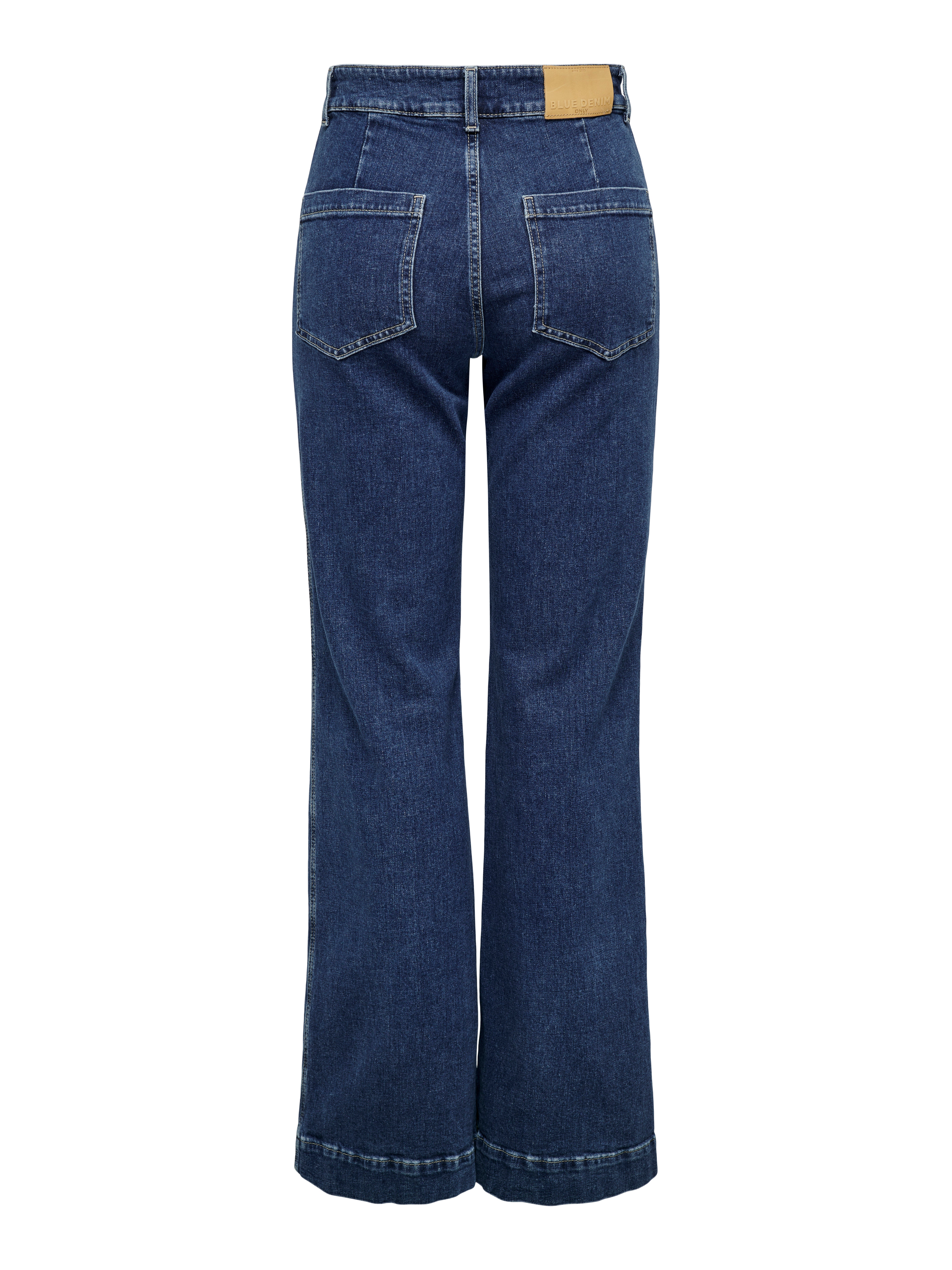 ONLJUICY Hohe Taille Weiter Beinschnitt Jeans Dark Blue Denim