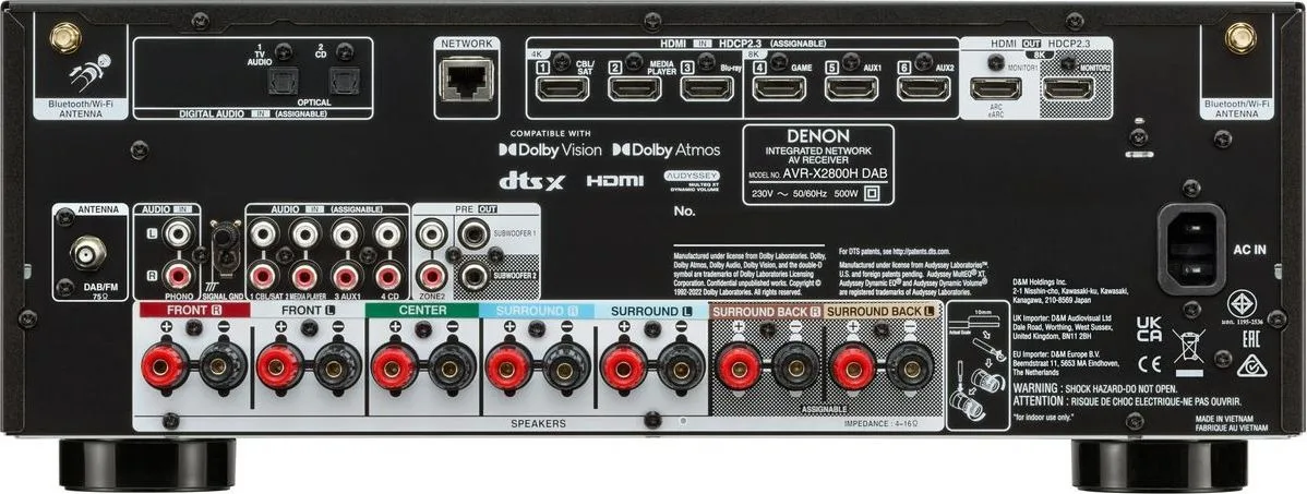Denon AVR-X2800H DAB   Elipson Horus 6B HCM 5.1 Noir   NorStone Arran RCA SUB (3 m)   NorStone CL250 (25 m) Chaînes Grand Spectacle