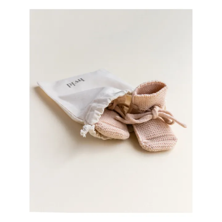 Hvid Chaussons Laine Mérinos | Rose pâle