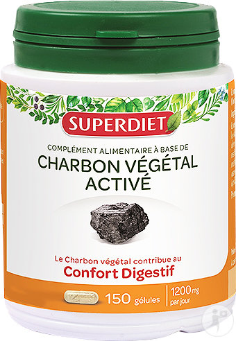 Superdiet Charbon Végétal Activé 150 Gélules