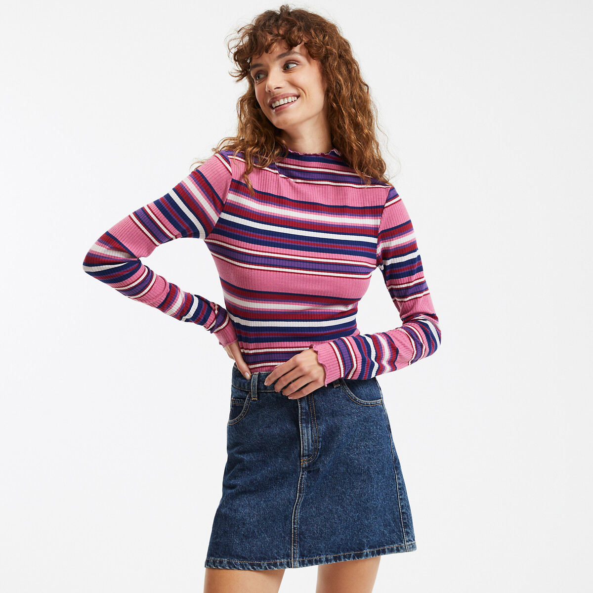 COLEÇÃO LA REDOUTE<br>Camiseta com gola alta e mangas compridas