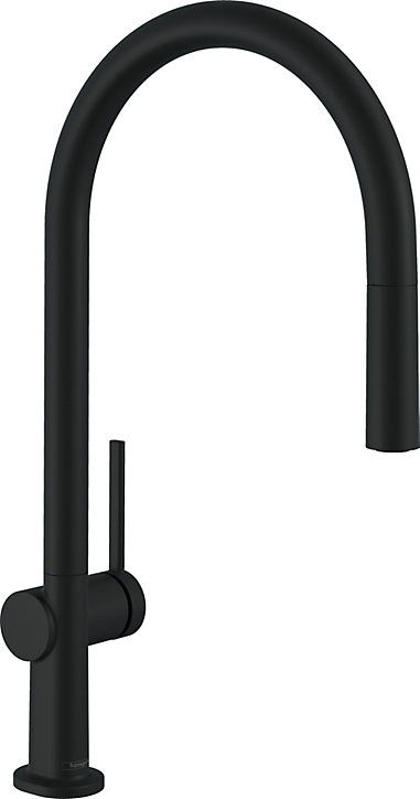 Mitigeur de cuisine avec douchette noir mat Hansgrohe Talis M54 bec rond