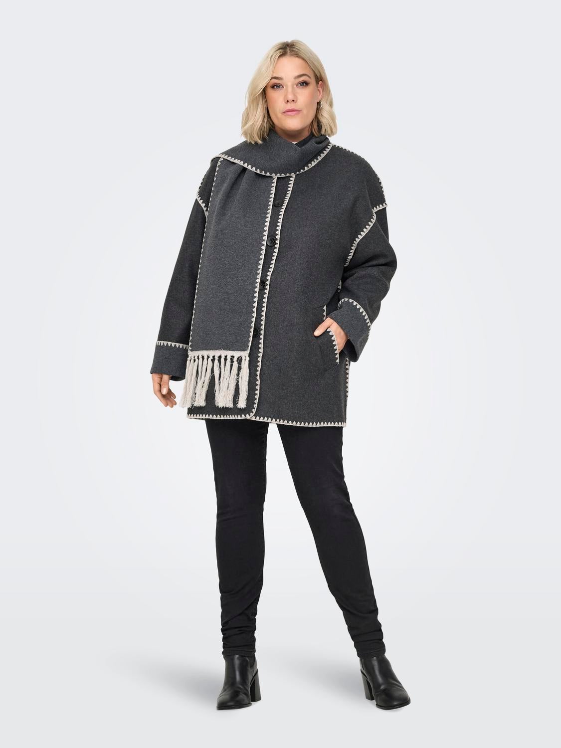 CARELBA Mantel Dark Grey Melange